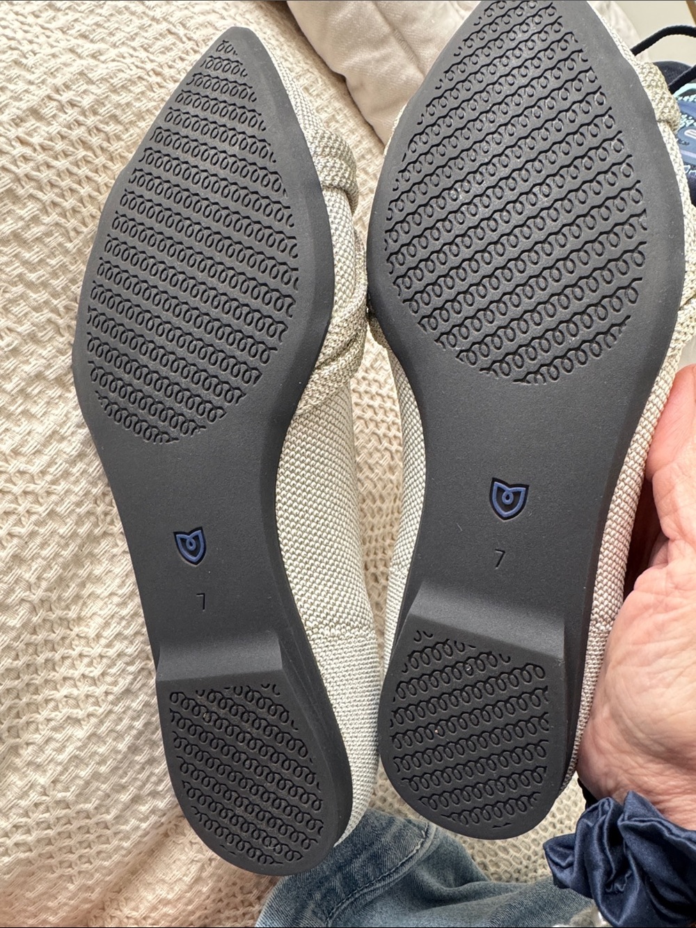 Rothy's Diamanté Metallic Knot Flats with Blue Heel Accent - Picture 5 of 5